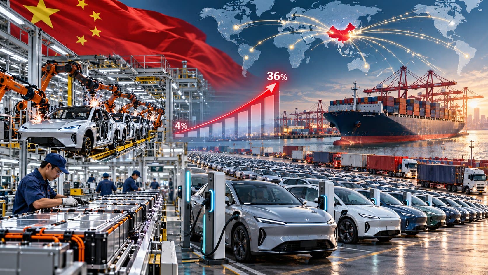 Китай за 25 років збільшив частку у світовому автопромі з 4% до 36%
